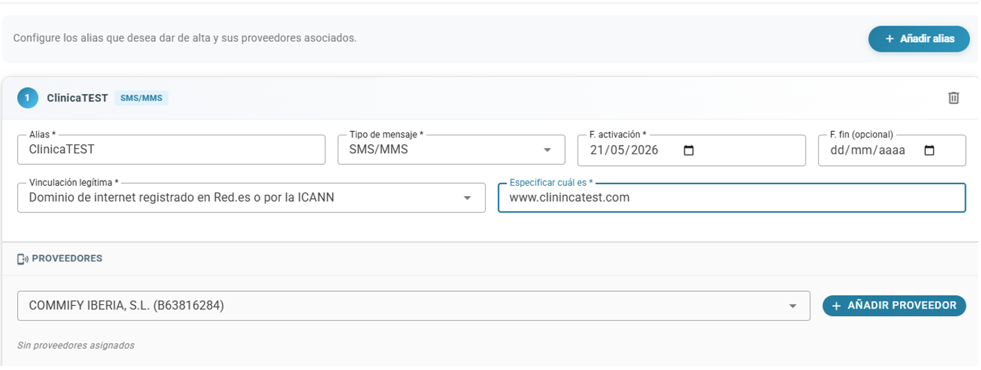 Ejemplo formulario CNMC - Alias